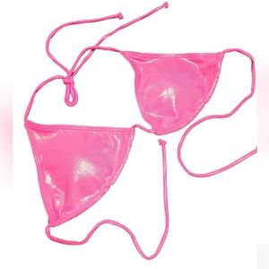 Triangle Bikini Top and Lace-up Bikini Bottoms
